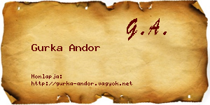 Gurka Andor névjegykártya